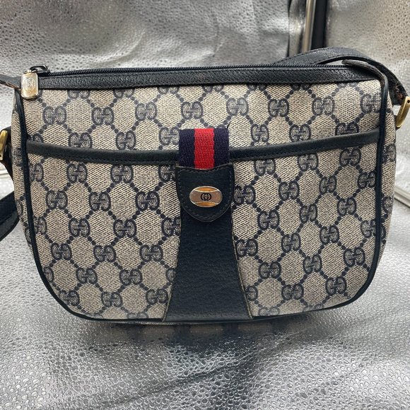 Gucci Handbags - GUCCI SHERRY LINE GG WEB PVC BLUE CROSSBODY